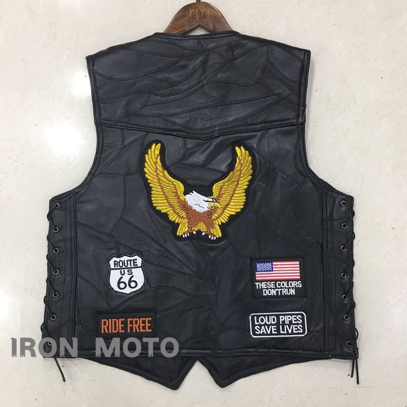 Leather Work Vest - NUEVO Chaleco de Motocicleta para Hombre,