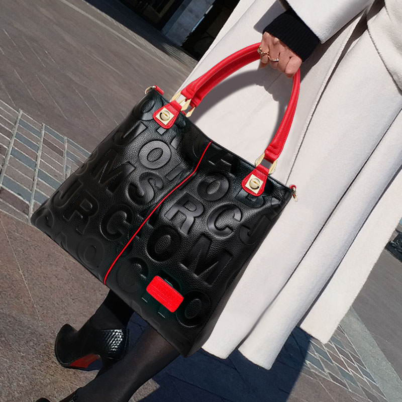 Leather Work Bag Women - Bolso Tote de Cuero Genuino con