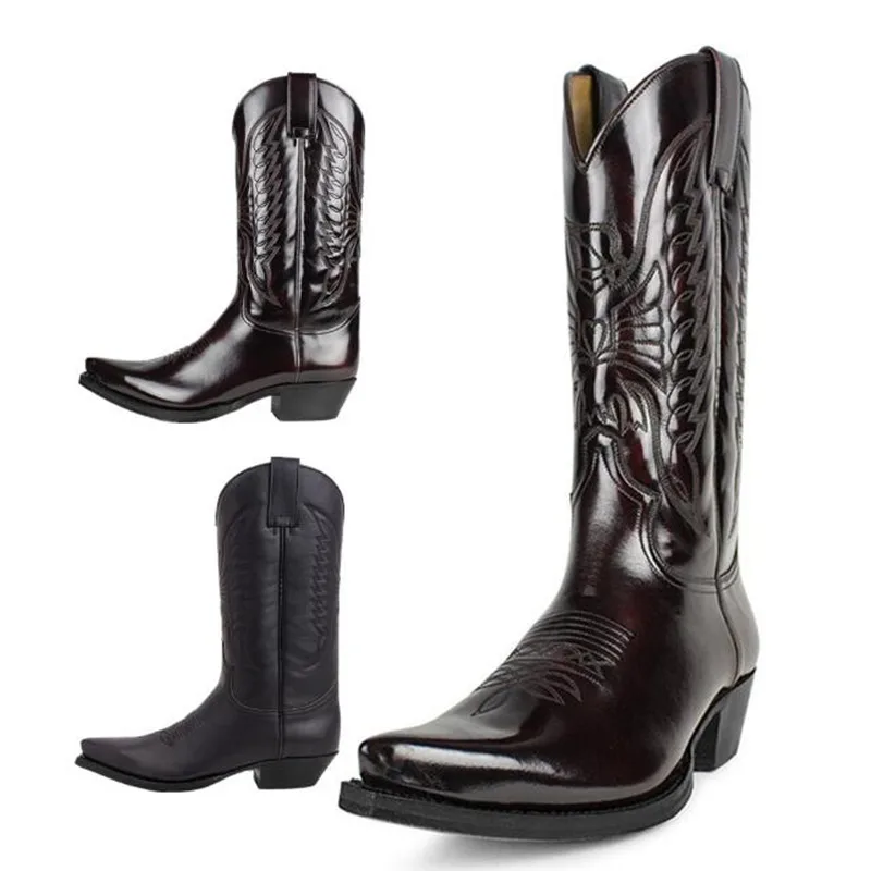 Vintage Leatherwork - Botas de vaquero para hombre y