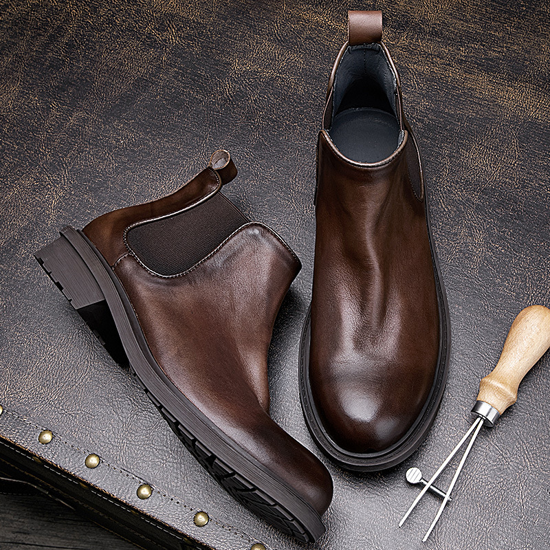 Vintage Leatherwork - Botas de moto de otoño para