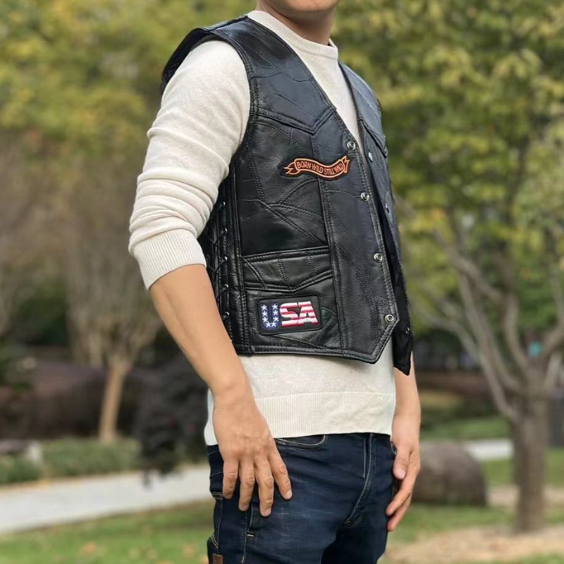 NUEVO Chaleco de Motocicleta p - Leather Work Vest reseña y precio