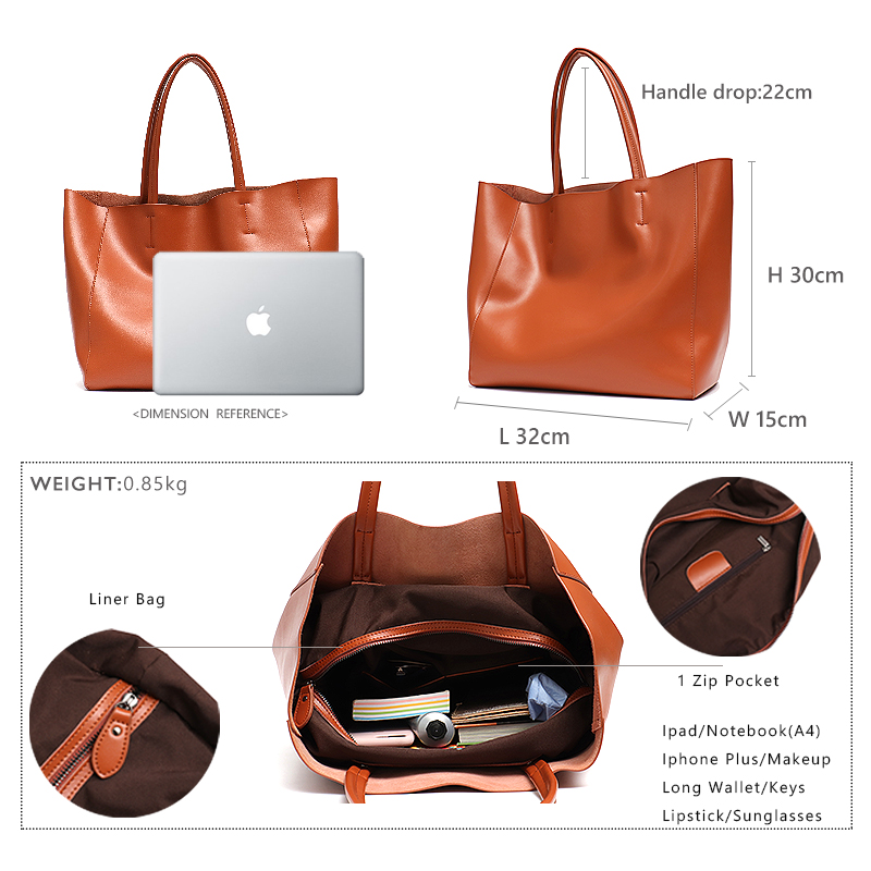 Bolso grande minimalista para  - Leather Work Bag Women reseña y precio